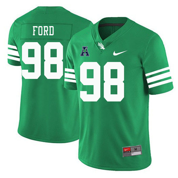 #98 Seth Ford North Texas Mean Green College Football Jerseys Stitched-Green